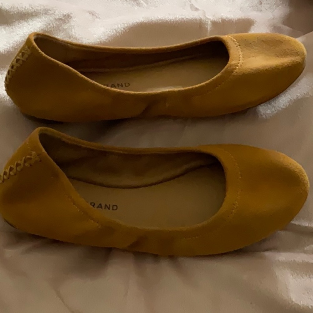 Lucky Brand Mustard Yellow Suede Ballet Flats - Size 6.5M - Picture 5 of 9